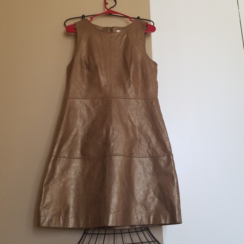 Gold leather dress!